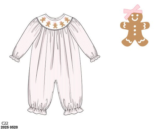 RTS: Gingerbread Lane- Girls Smocked Romper