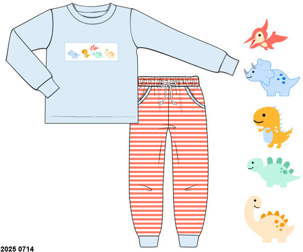 RTS: Cretaceous Cuties- Boys Knit Jogger Set