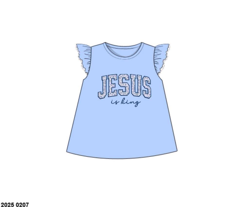 Pre Order 146: Church- Girls Jesus is King Knit Shirt