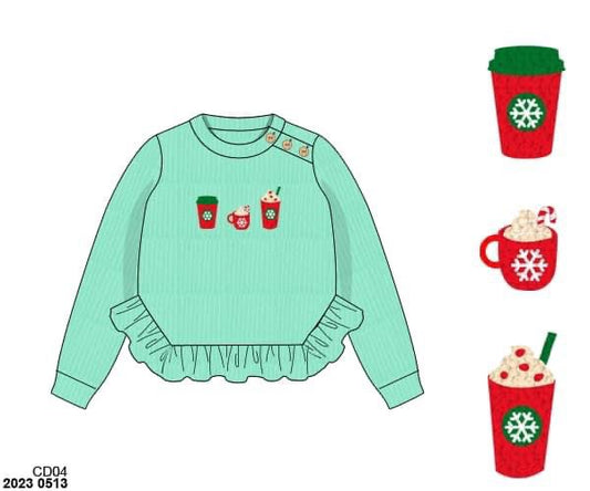 RTS: DEFECT- Christmas Sweaters- Girls Hot Drinks Sweater