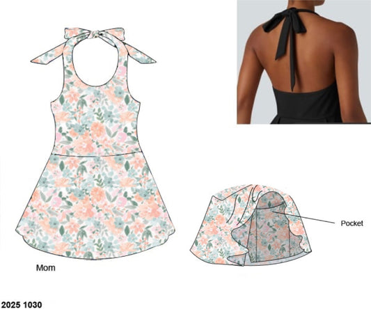 Pre Order 149: Girls Only- Mom/Mini Finlee Floral Athletic Dress