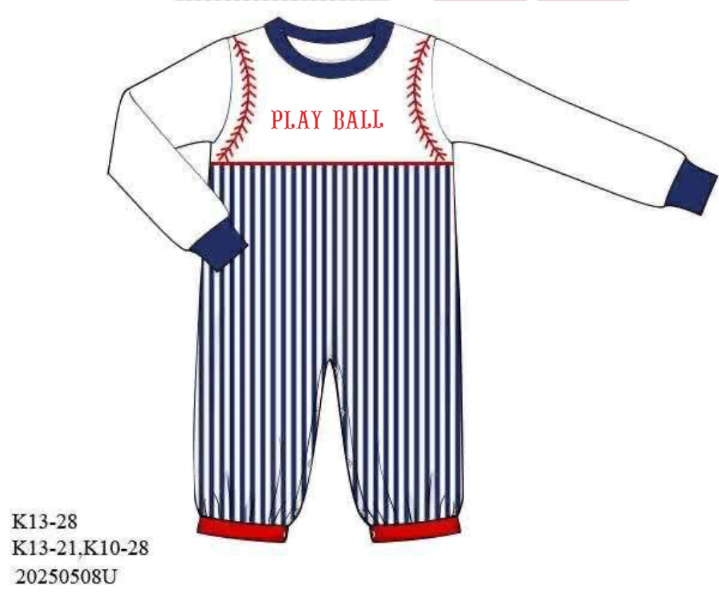 RTS: All Star Stripes- Boys Knit Romper