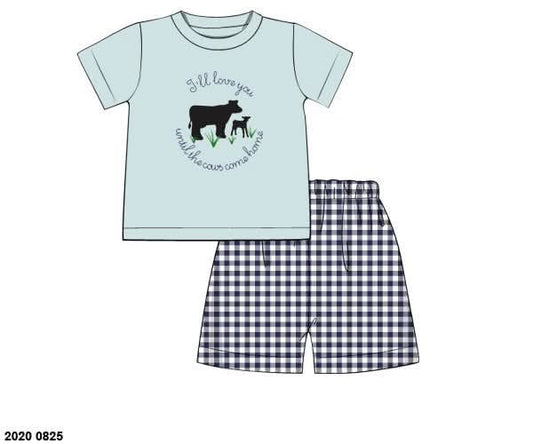 Pre Order 141: Boys Only- Cows Come Home Short Set