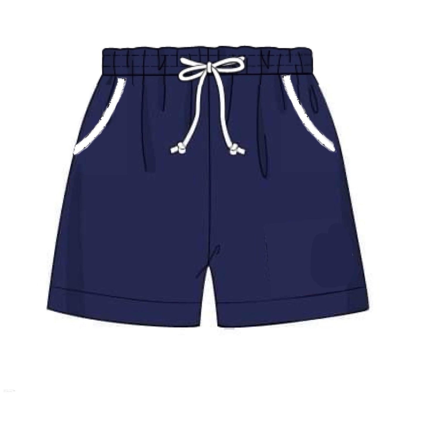 RTS: Navy Swim- Boys/Dads Traditional Woven Shorts (Without Monogram)
