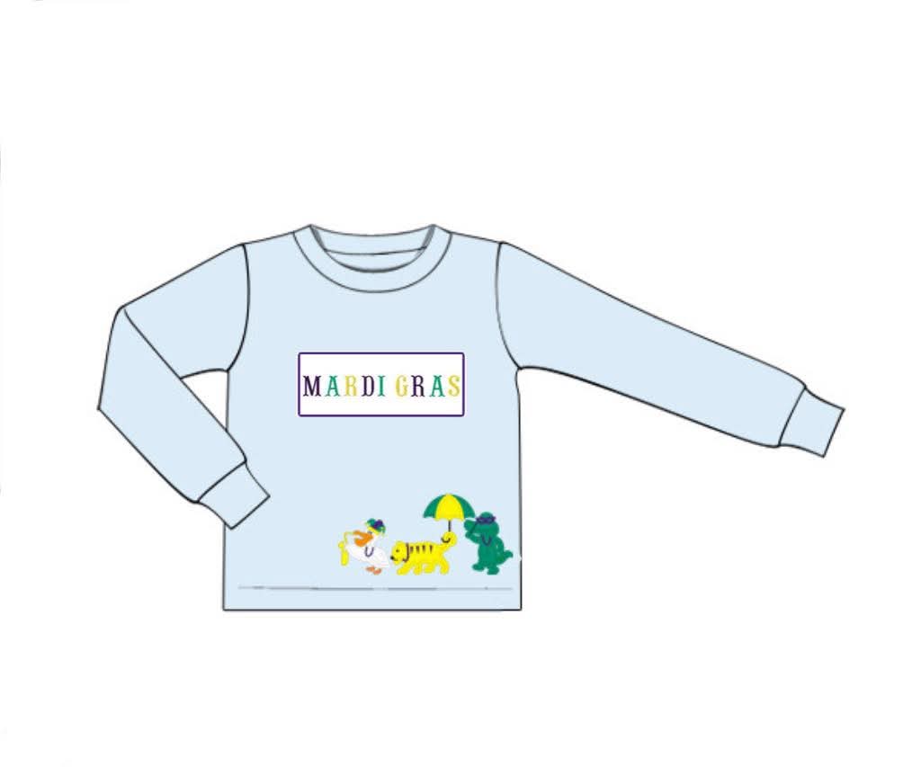 Pre Order 146: Mardi Party- Boys Parade Name Smock Knit Shirt