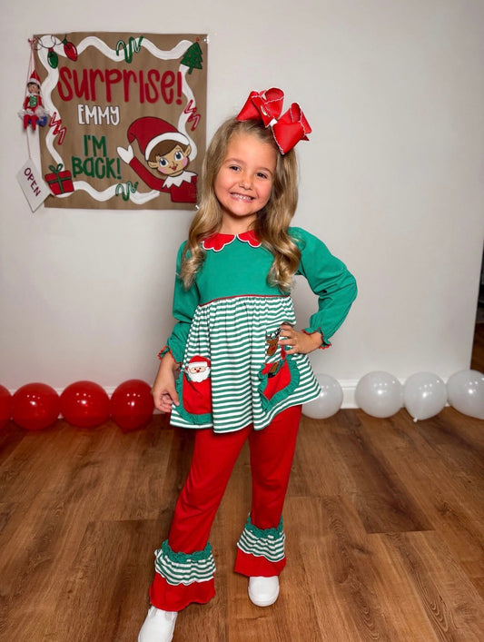 RTS: Peek-A-Boo Pockets- Girls Knit Pant Set