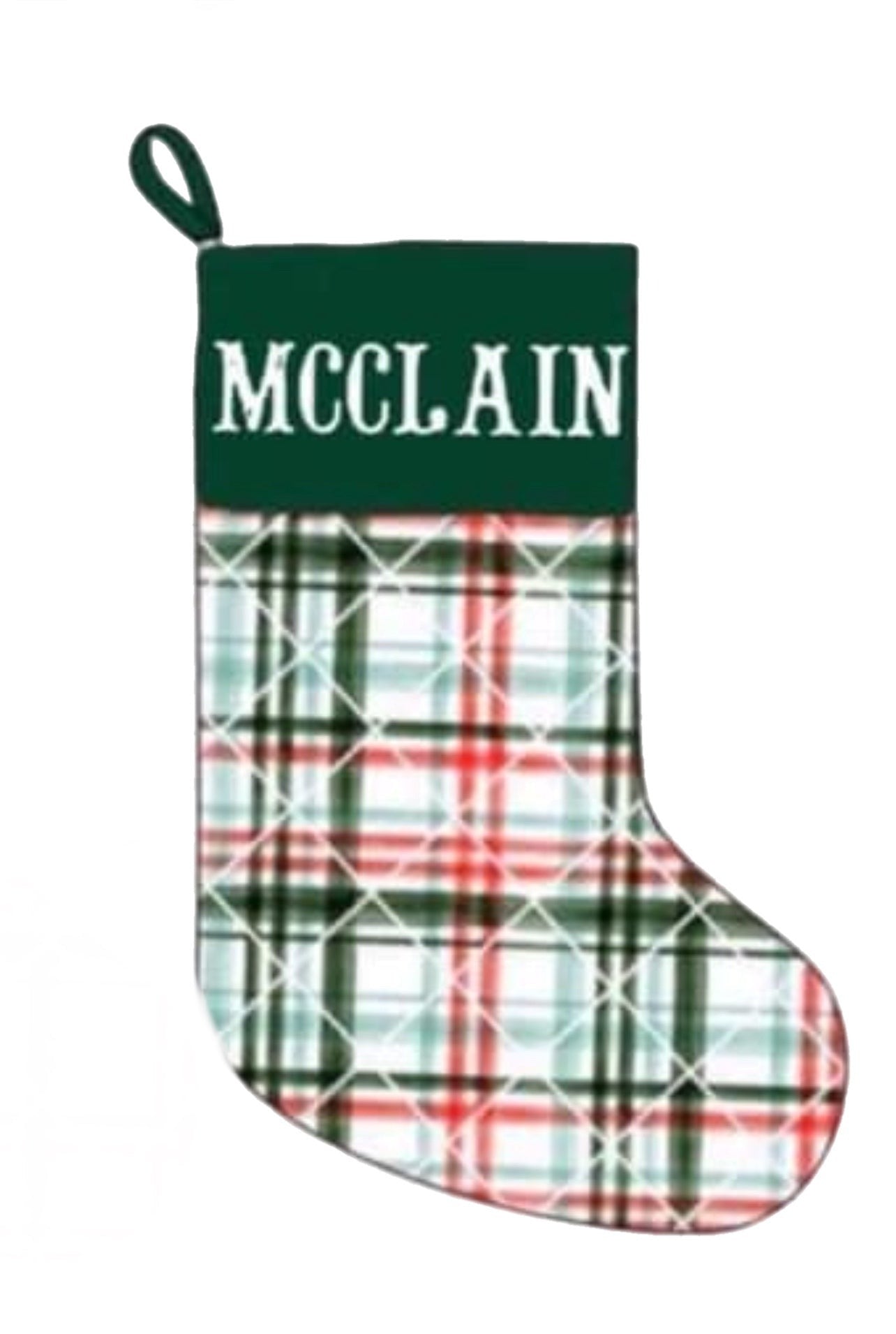 RTS: Smocked McClain Plaid- Boys Stocking "Dad"