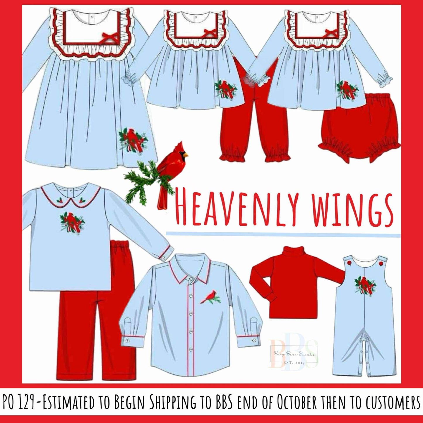 RTS: Cardinals- Girls Embroidered Bloomer Set
