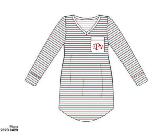 RTS: Tinsel Stripes- Mom Knit Gown “KPM”