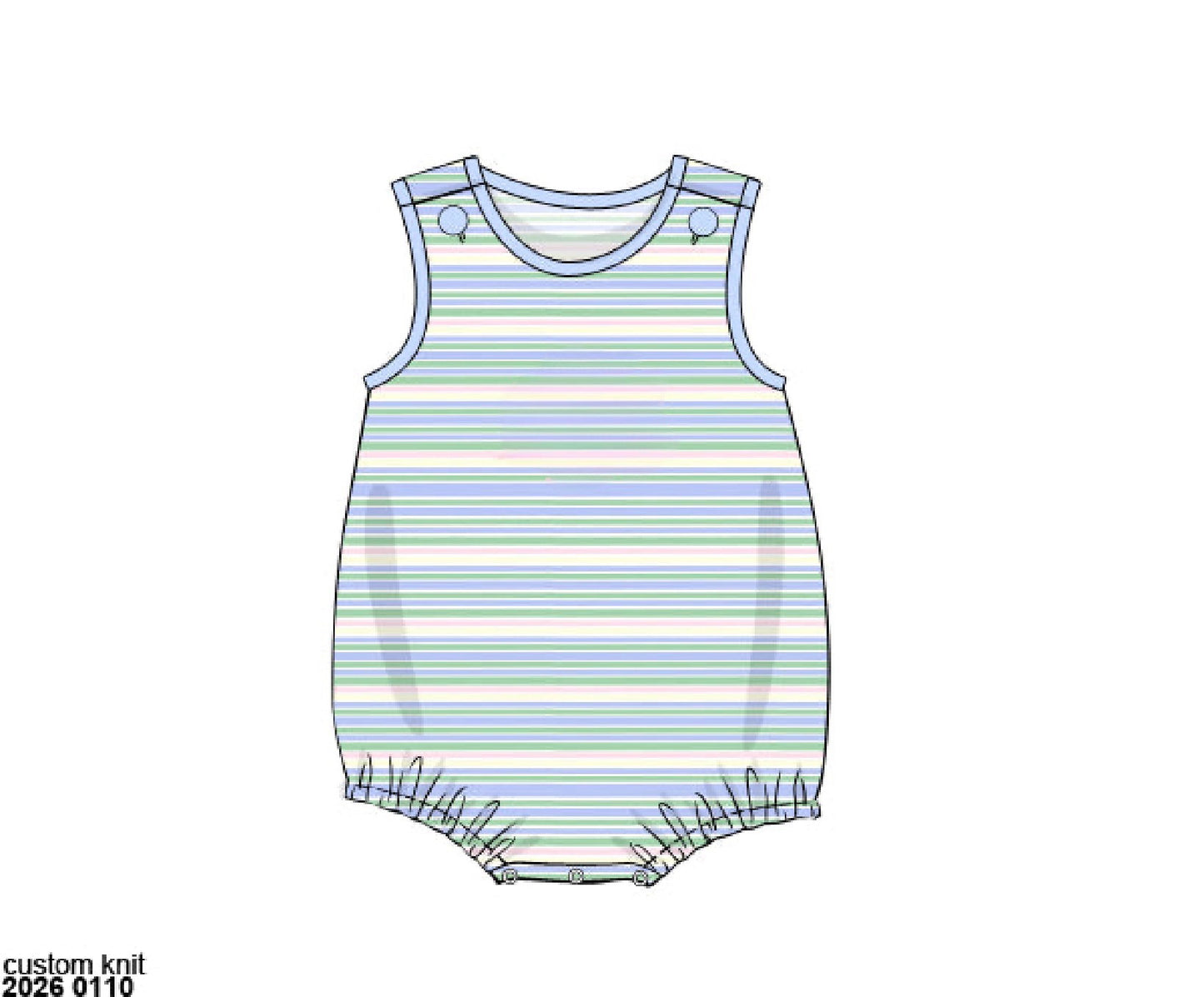 RTS: Mary-Keene Floral & Stripe- Boys Knit Bubble