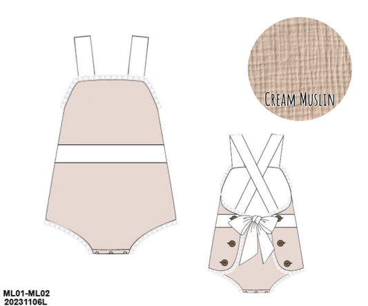 RTS: Muslin- Girls Sunsuit