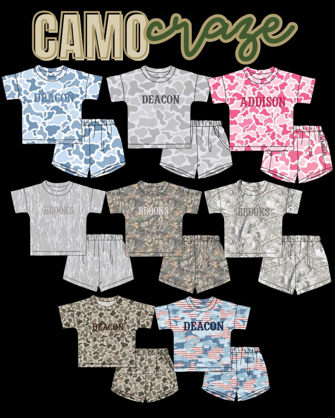 Camo Craze Flash Presale: Unisex Mom/Mini Oversized Tee Set- Birch
