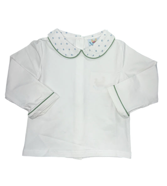 RTS: DEFECT- Girls Swiss Dot Collar Layering Shirt
