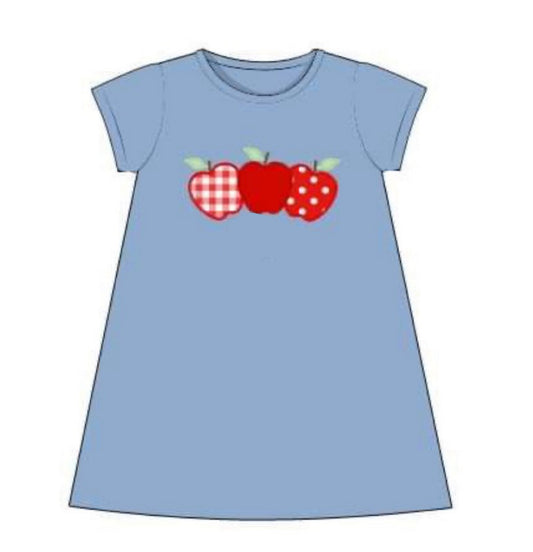 RTS: Apple Trio Applique Collection- Girls Knit Dress