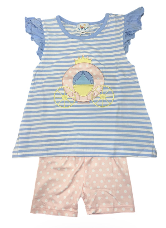 RTS: DEFECT-Girls Only Collection- Carriage Appliqué Knit Short Set