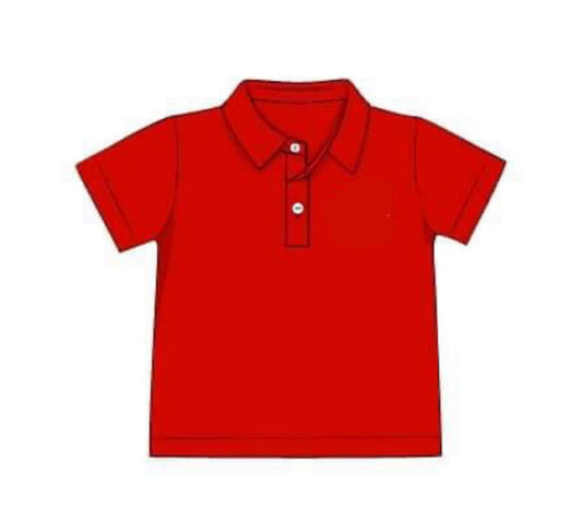 RTS: Boys Basic Tops Collection- Red Polo
