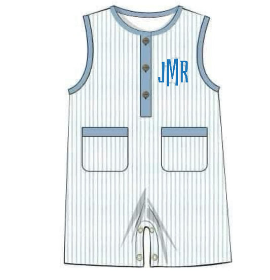 RTS: Simple Summer Collection- Boys Woven Romper "jMr