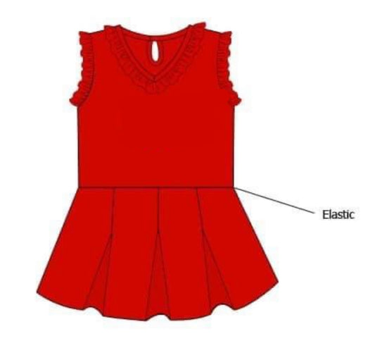 RTS: DEFECT- Girls Red Knit Twirl Dress