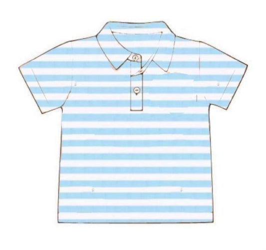 RTS: Bright Summer Knit Collection- Peach & Blue- Boys Knit Polo