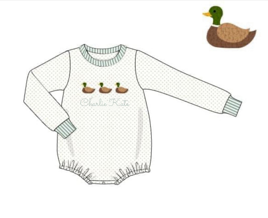 RTS: French Knot Ducks- Boys Knit Bubble "Charlie Kate"