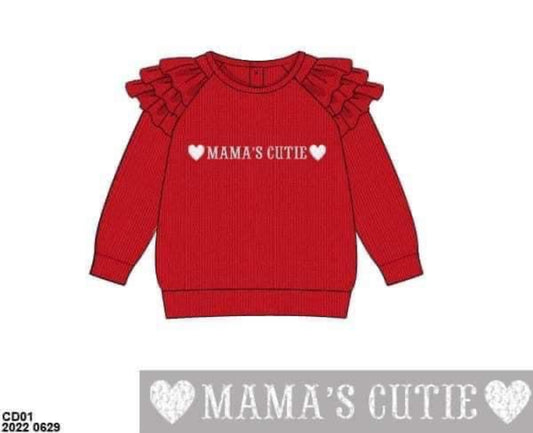 RTS: DEFECT- Valentine’s Sweaters- Mom/Girls Sweater “Mama’s Cutie”