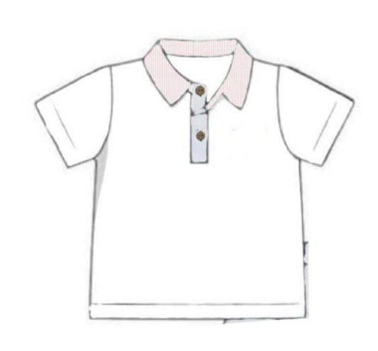 RTS: Boys Pin Stripe Colorblock Knit Button Up Shirt