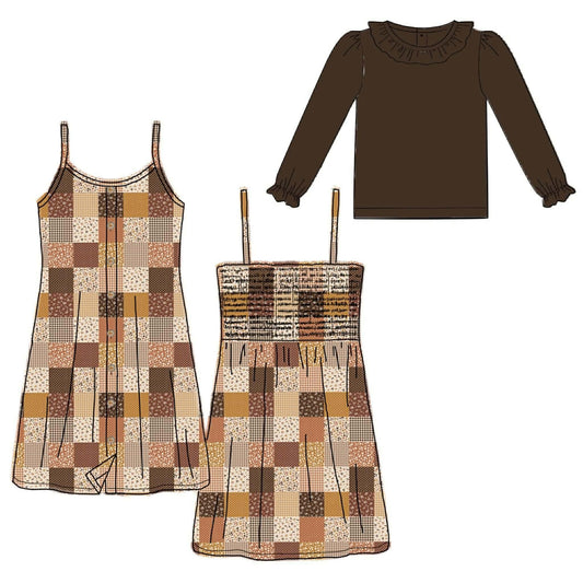 Pre Order 140: Becca's Patchwork- Girls 2pc Woven Dress