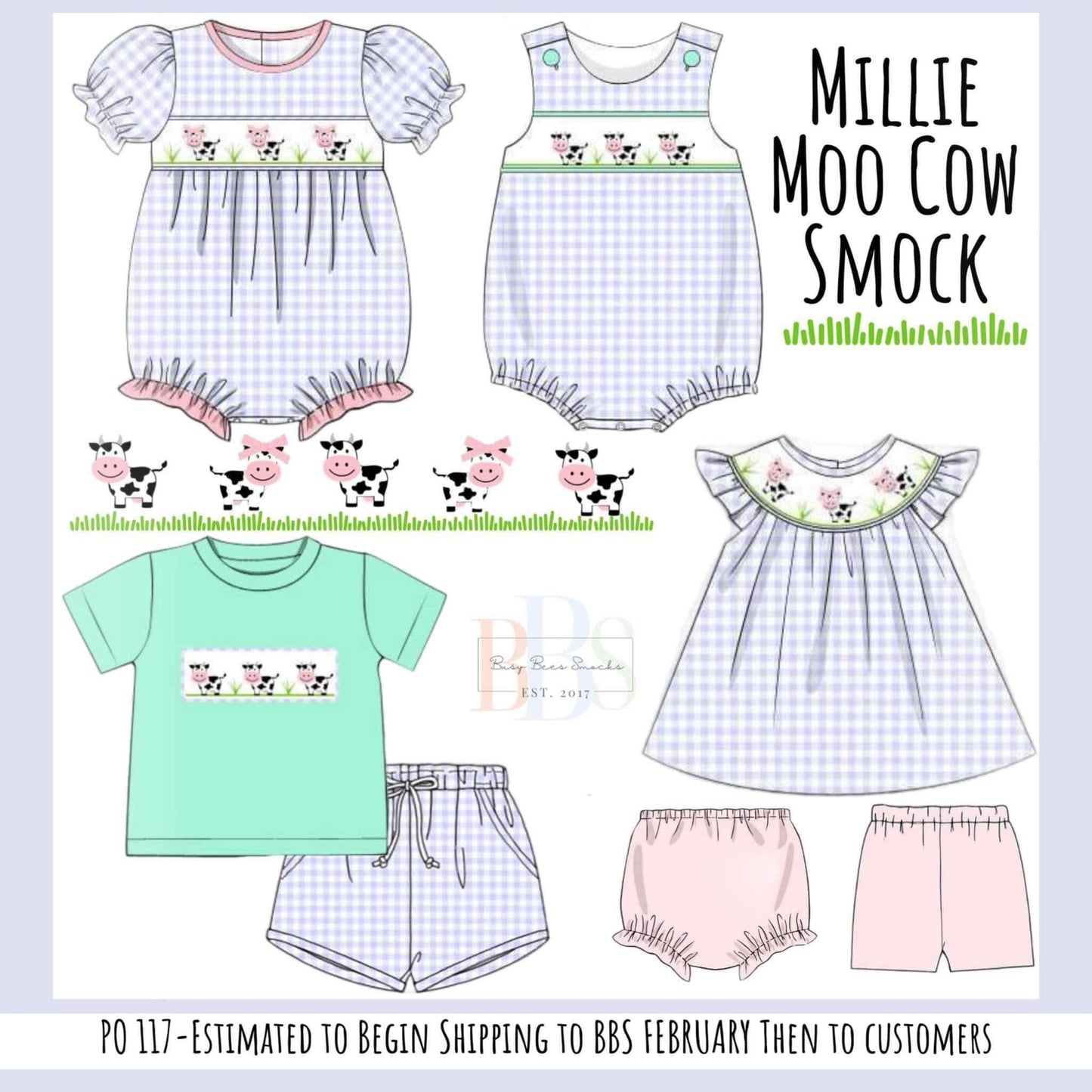 RTS: Millie Moo Smocks- Girls Knit Bishop Top
