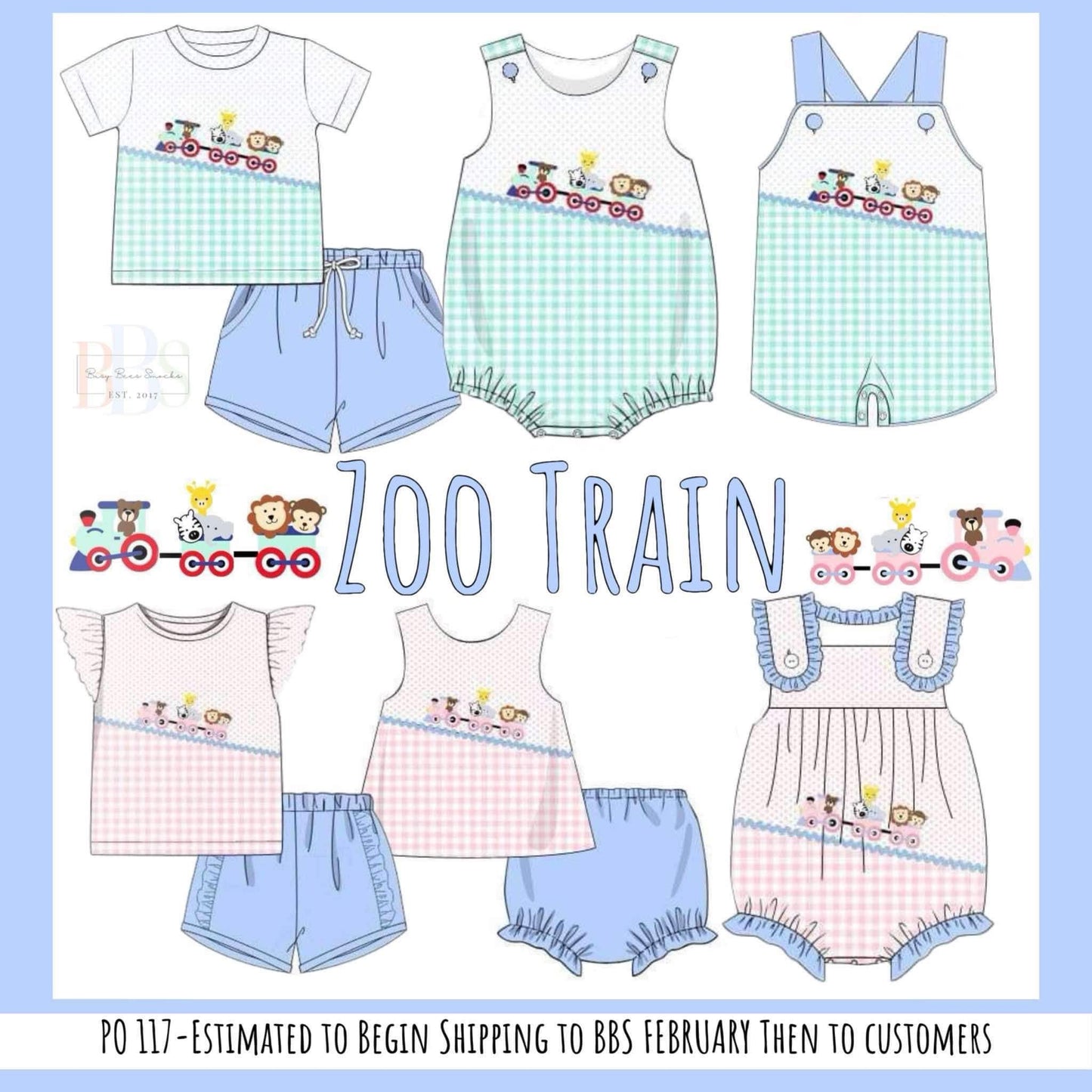RTS: Zoo Train- Boys Knit Shortie Set