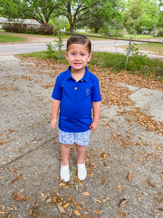 RTS: Bunny Toile- Boys Woven Traditional Short Set