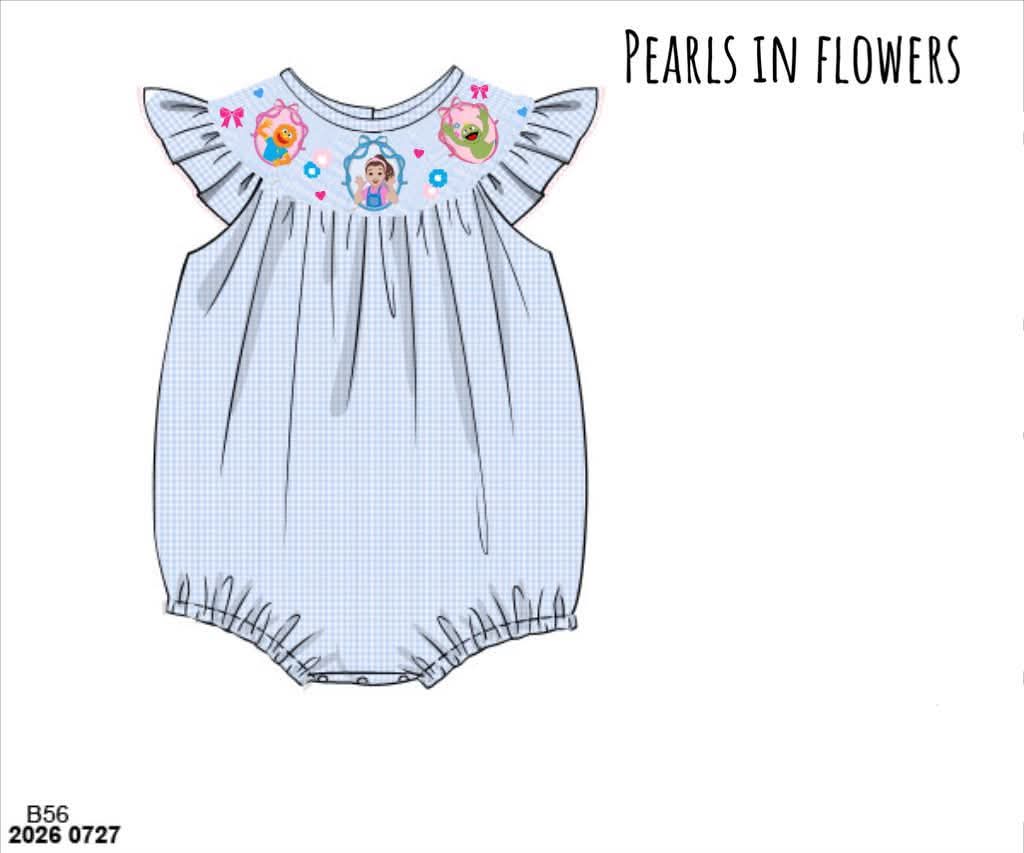 Pre Order 150: Icky Sticky- Girls Smocked Woven Bubble