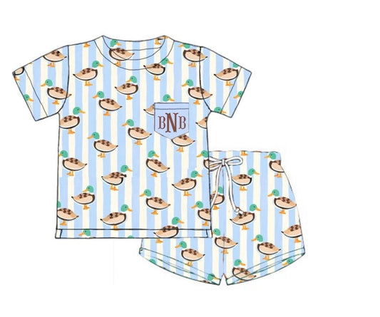 Pre Order 150: Simple Knits- Boys Mallards Shortie Set