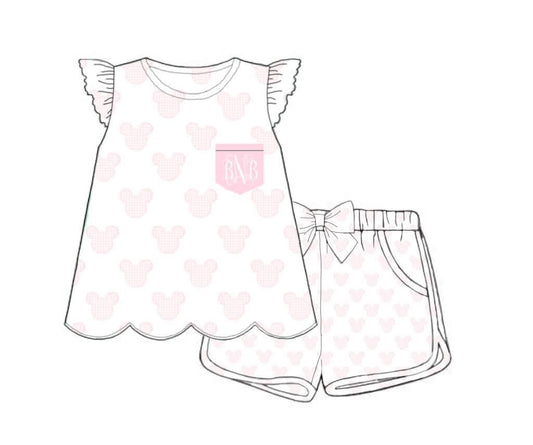 Pre Order 150: Simple Knits- Girls Mouse Shortie Set