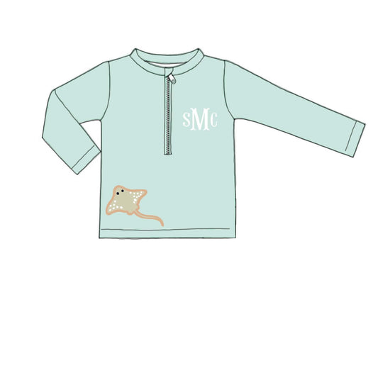 Pre Order 150: Mermaids & Rays- Boys Rashgaurd Swim Top