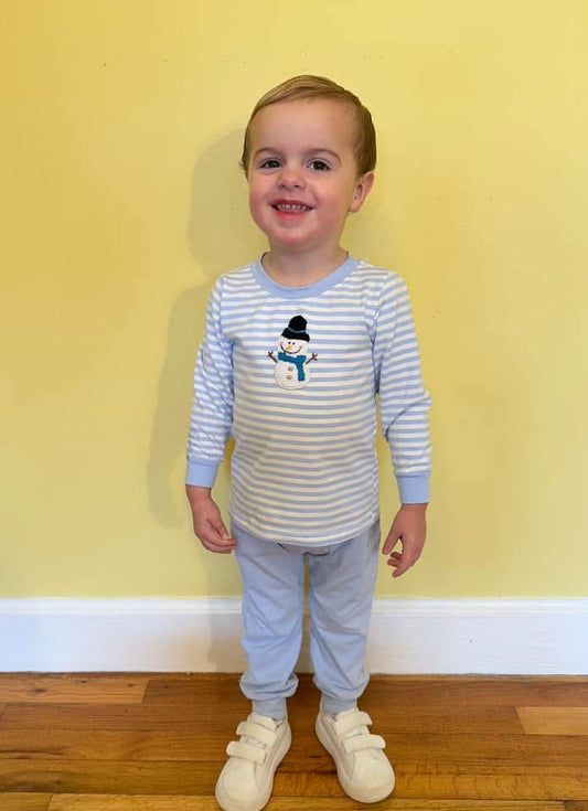 RTS: Crochet Snowmen- Boys Knit Jogger Set