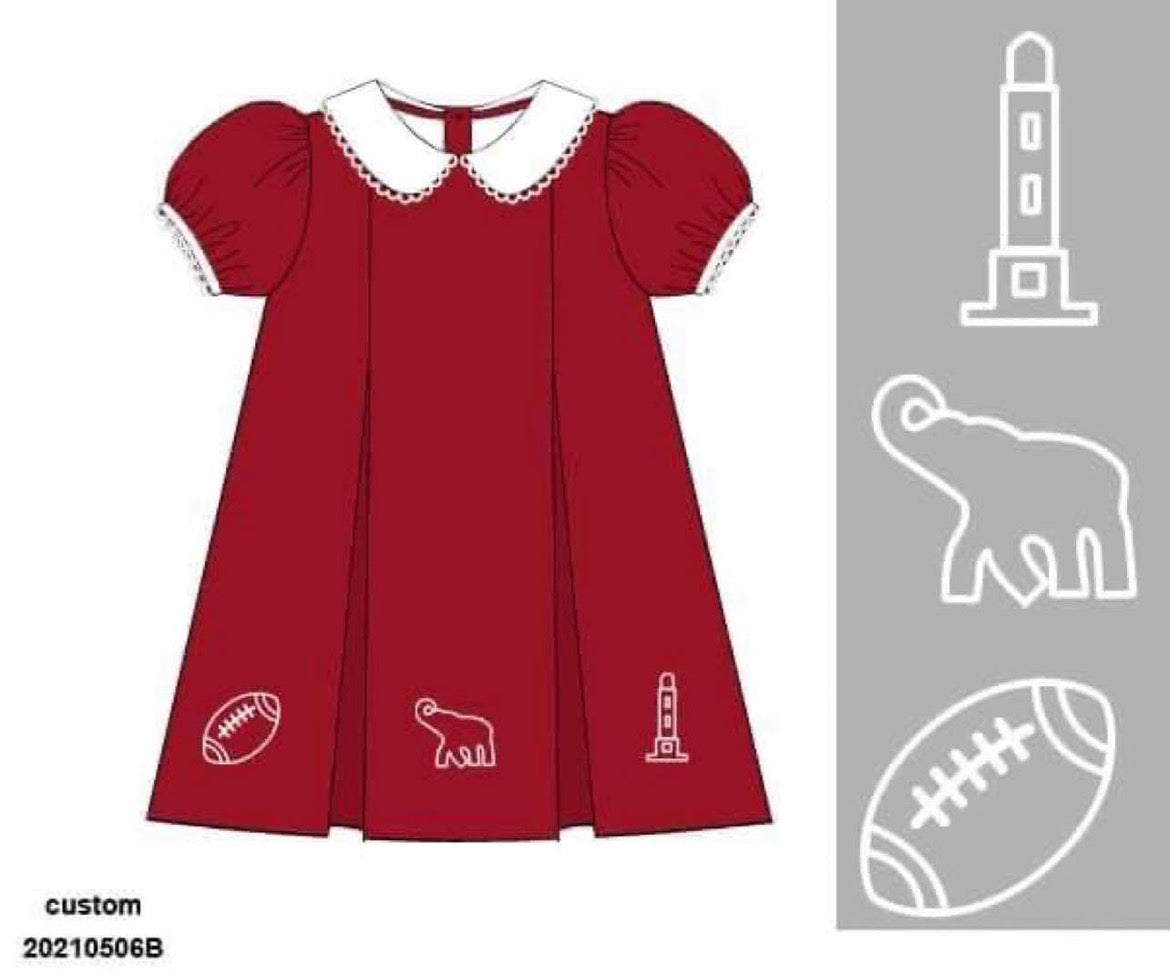 RTS: Bryant Collection- Girls Embroidered Trio Knit Dress