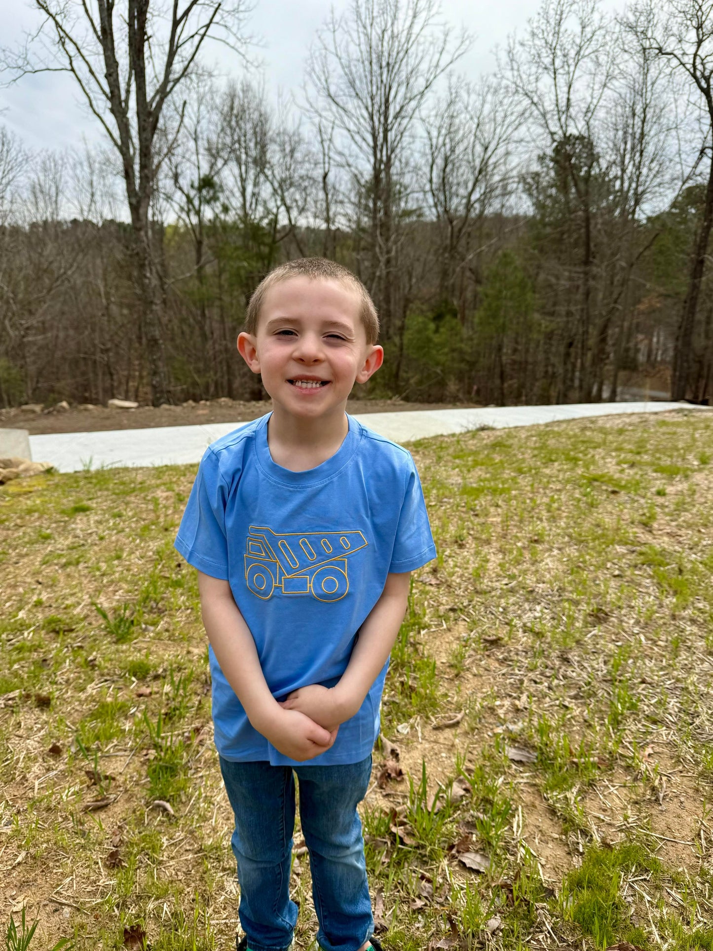 RTS: Boys Only- Dump Truck Knit Shirt