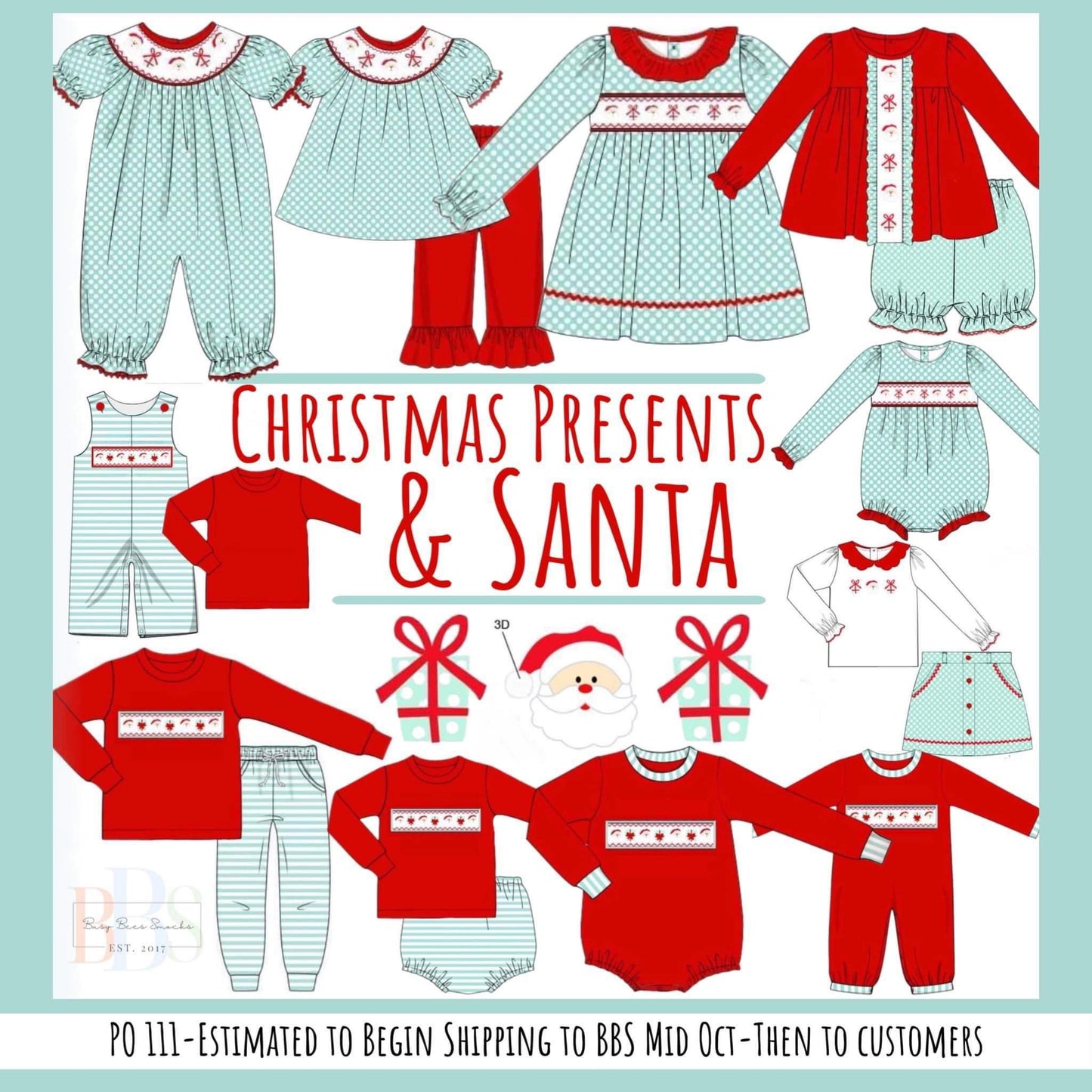 RTS: Christmas Presents & Santa- Boys Knit 2pc Longall