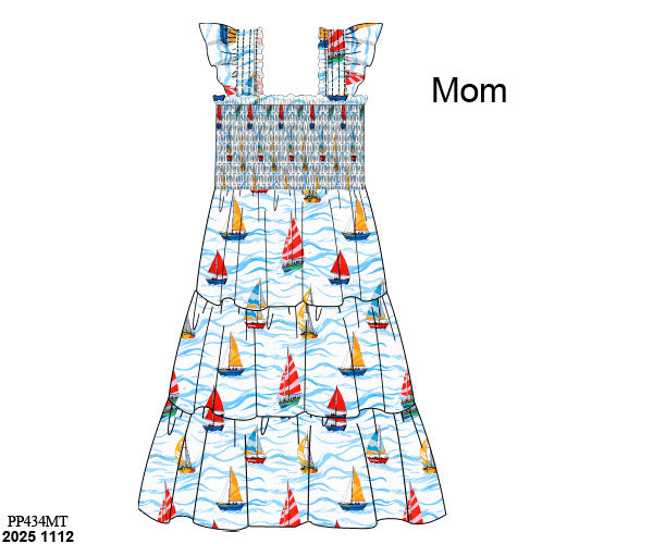Pre Order 136: Tropical Family- Mom/Mini Knit Midi Dress