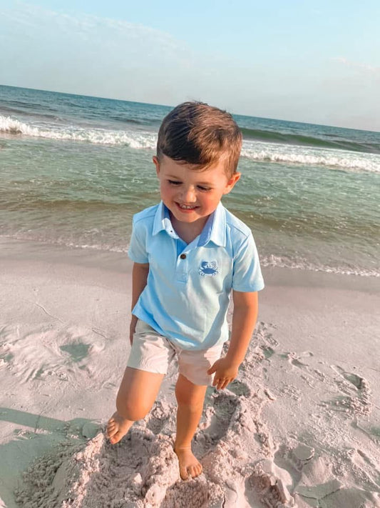 RTS: Blue Crabs & Fish- Boys Crab Polo