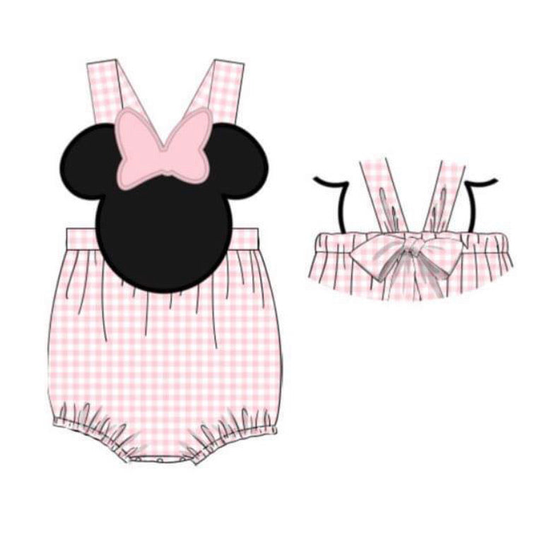 Customer Choice Pre Order 1: Girls Gingham Mouse Sunsuit
