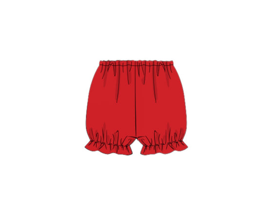Pre Order 132: Girls Knit Bottoms- Red Bubble Shorts