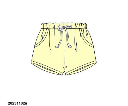 Pre Order 133: Mix & Match Bottoms- Pale Yellow Shorties