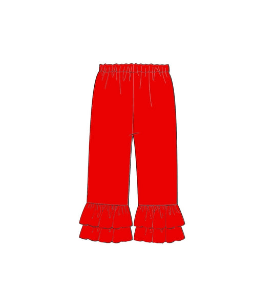 Pre Order 133: Mix & Match Bottoms- Red Ruffle Pants