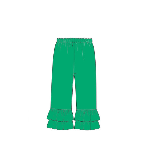 Pre Order 133: Mix & Match Bottoms- Kelly Green Ruffle Pants