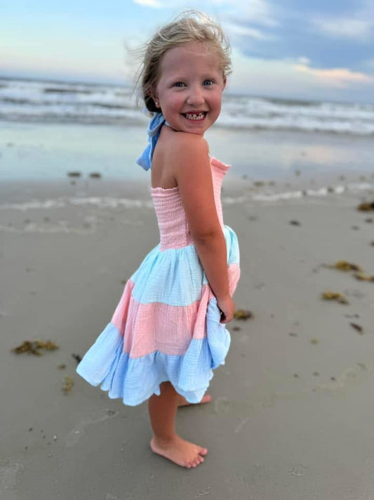 RTS: Muslin- Mom/Mini Colorblock Dress