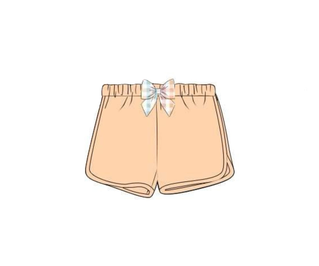Pre Order 133: Spring Plaid- Peach Girl Shorties