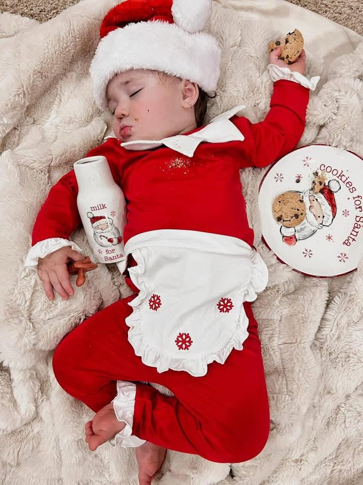 RTS: Santa's Little Helpers- Girls 3pc Knit Lounge Set