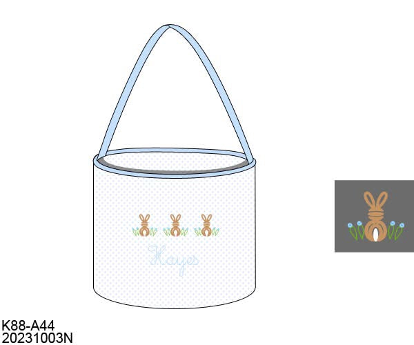 Pre Order 148: Easter Baskets- Blue Bitty Dot Bullion Bunny