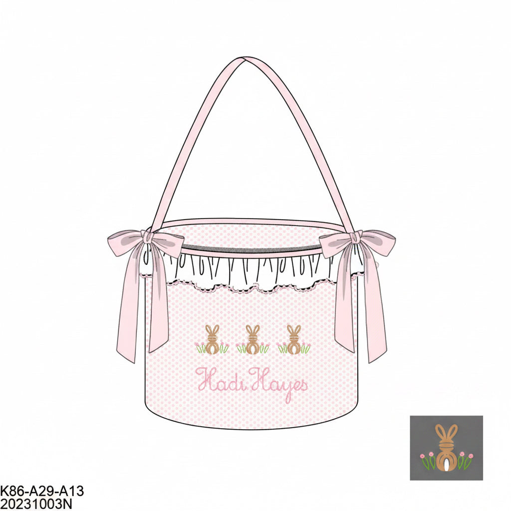 Pre Order 148: Easter Baskets- Pink Bitty Dot Bullion Bunny